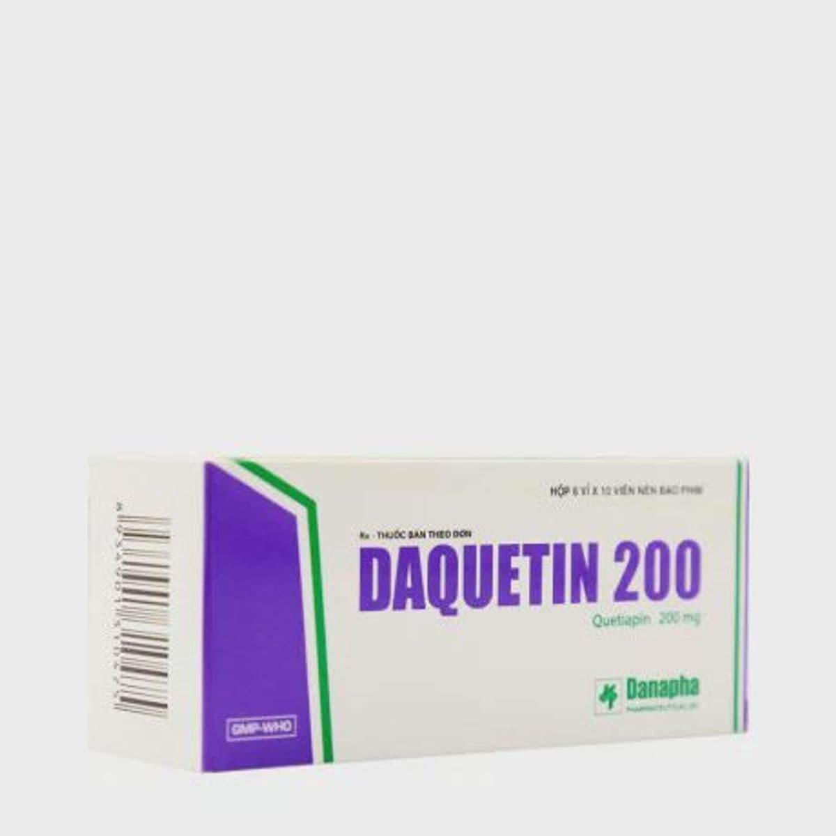 Viên nén Daquetin 200mg Danapha trị rối loạn lưỡng cực, trầm cảm (6 vỉ x 10 viên)