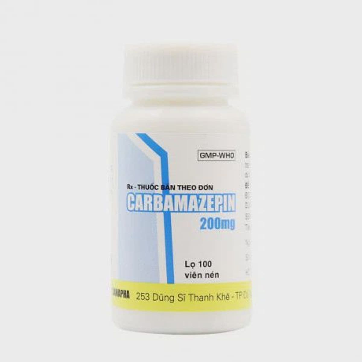 Viên nén Carbamazepine 200mg Danapha điều trị động kinh (chai 100 viên)